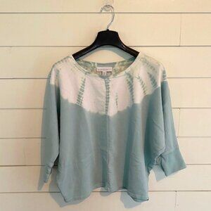 PureJill Collection by J.Jill Mint Teal & White Tie-Dye Cropped Sweater - XS P